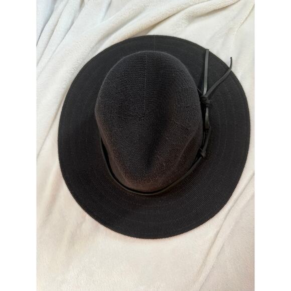 Anthropologie Black Packable Hat Woven Rancher Braided Trim Boho Western Witchy - Picture 6 of 6